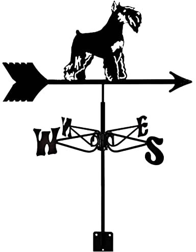 ANCNA Schnauzer Girouette Métal Girouette Jardin Girouette Extérieur Toit Jardin Montage Cour Décor Vent Direction Indicateur, Cour Girouette avec Revêtement Antirouille