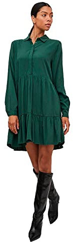 Vila Damen Vimorose L/S Shirt Dress/Su - Noos Dress, Pineneedle, 34 EU