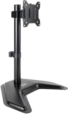 TOOQ DB1701TN-B - Soporte de Mesa con Peana, Giratorio e Inclinable, para 1 Pantalla de 17” a 32”, Color Negro