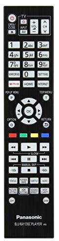 Genuine DP-UB9000 Remote Control Compatible with Panasonic - Streaming 4K Ultra HD Hi-Res Audio with Dolby Vision THX Certified 7.1 Channel DVD/CD/3D Wi-Fi Built-In Blu-Ray Player - Black