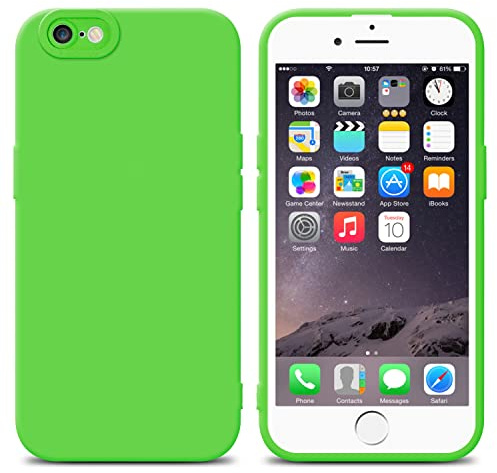 Cadorabo Hülle kompatibel mit Apple iPhone 6 PLUS 6S PLUS Schutzhülle TPU Silikon Case Liquid Design mit Kameraschutz Slim Kratzfest Gummi mit Rundumschutz Case Hülle für iPhone 6 PLUS 6S PLUS in Grün
