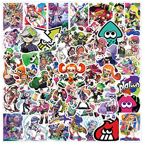 FRESHOER Splatoon Stickers Splatoon 3 Aufkleber 50 Stück Coole Schießspiele Aufkleber für Laptop, Fahrrad, Gitarre, Gepäck, Telefon, Computer, Skateboard (Splatoon)