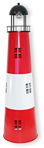 colourliving Leuchtturm Garten mit Licht Solar Leuchtturm Metall Maritime Deko mit LED Beleuchtung (120 cm)