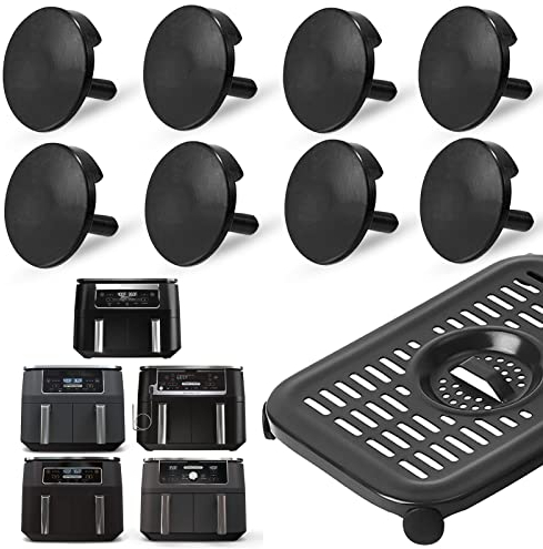 Air Fryer Rubber Bumpers for Ninja Foodi Airy Fryer, 8 PCS Food Grade Air Fryer Replacement Parts Silicone Feet Tabs Tips Accessories for Ninja Foodi DZ201 DZ090 DZ100 DZ401 DZ550 DualZone Air Fryer
