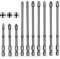 10 tlg. Extra Lange Schrauber Bit Set, Lytool PH-, PZ-, SL/PH-Magnetische Schraubendreher Bitsätze 110 mm und 65 mm mit 1/4 Sechskantschaft für Elektrikers