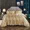 Freyamy Bettwäsche 200x220 Glatt Luxus Seide Bettwäsche Set Khaki Champagne Einfarbig Rüschen Romantisch Sommer Bettwäsche Sets 1 Bettbezüge und 2 Kissenbezug 80x80 mit Reißverschlüsse