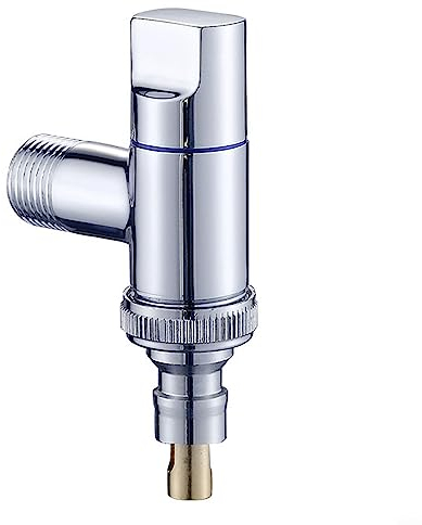 Valvola ad angolo per lavatrice, rubinetto in ottone per arresto dell'acqua ad apertura rapida (argento)