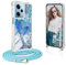 Ptny Handykette für Xiaomi Redmi Note 12 5G Hülle mit Band, Glitzer Treibsand Handyhülle mit Kette,Transparent Stoßfest Schutzhülle Xiaomi Redmi Note 12 5G Handyhülle mit Band