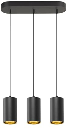 SLV ASTO TUBE | Pendelleuchte, Deckenleuchte, Innenbeleuchtung für Wohnzimmer, Schlafzimmer, Küche, Diele, Kinderzimmer | GU10, Pendellänge 250 cm, max. 3x10W, schwarz