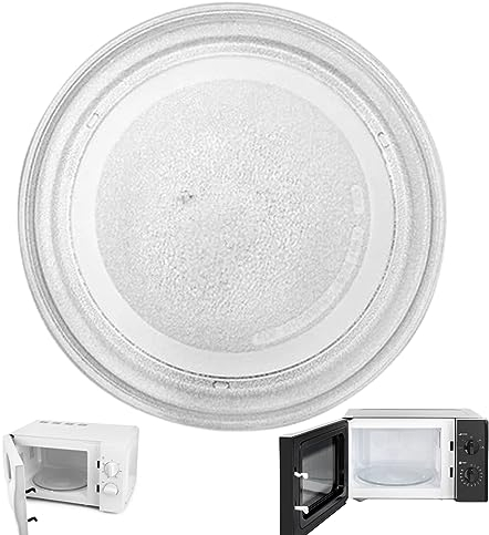 Microwave Plate Replacement Microwave Tray Microwave Dishes Microwave Plate Universal-Fit 9.6 Inch Turntable Glass Microwave Tray with 3 Arm Microwave Turntable Ring for 17-25L Microwave
