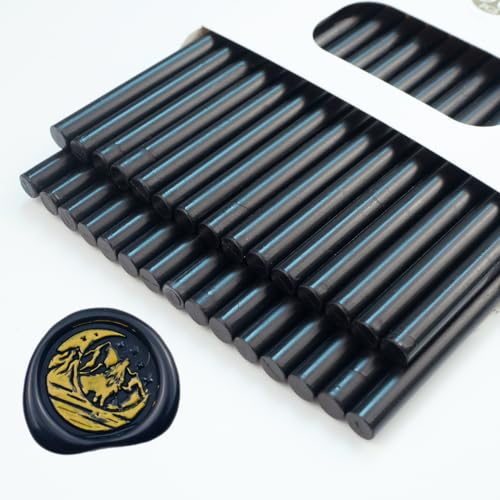 Ioggtser Mini Klebepistole Wachs-Siegel-Stick, 30PCS, Schwarz, Hochwertiges Siegelwachs, Ideal für Hochzeitseinladungen, Postkarten, Dekoration Umschläge, Geschenkverpackungen, DIY-Projekt