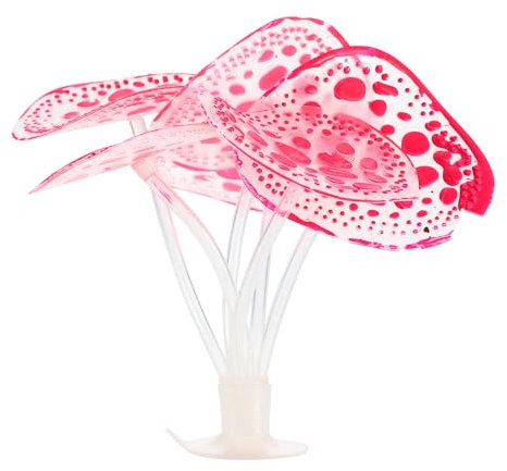 CAPASTEC Soft Silicone Glowing Simulation Coral, Fluorescence Aquatic Artificial Water Plants for Aquarium (Pink)