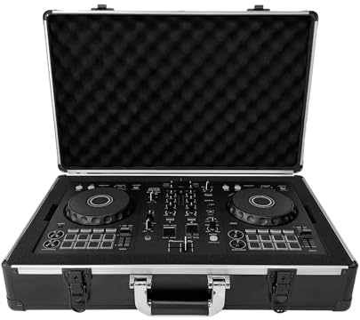 UNISON Case für Pioneer DJ DDJ-FLX4, Schutzkoffer (Hochwertiger Transportkoffer, mit individuell gestanztem Schaumstoff, leichtes & robustes Design, Metallverschlüsse, ergonomischer Gummigriff)