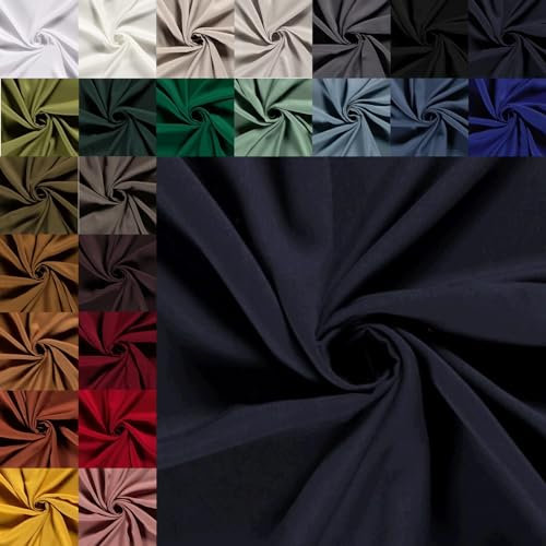 Viskose Uni Meterware - luftiger Viskosestoff einfarbig - fließender Blusenstoff, leichtes Sommerkleid nähen - Ökotex 100 *Ab 50cm, Farbe: 008 Marine