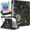 SurgeCraft for iPad 9th/8th/7th Generation Case 10.2 Inch, 360 Degree Rotating Stand with Pencil Holder for Women Girls Cute Folio Cover Black Sun Cool for Apple iPad 7/8/9 Gen Cases