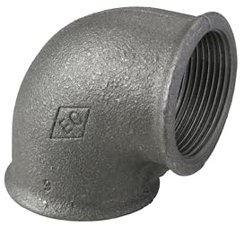 10 Stück - ATUSA Winkel Nr.90 i/i 90 Grad 1/2 aus Temperguss, schwarz - Winkel aus Temperguss ist ein Fitting zum Erstellen einer Richtungsänderung um 90° in einer Rohrinstallation