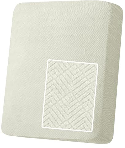 YSTELLAA Stretch Sitzkissenbezug, Sofa Sitzkissenbezug rutschfest, Elastischer Sofa Sitzkissenbezüge, Universal Sitzkissen Bezug Wohnzimmer, Sofaschoner, Großer 1 Sitzer, Beige