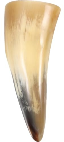 HOLIDYOYO Handmade Viking Ox Horn Cup Unique Medieval Style Drinking Mug for Wine Beer Horn Decor for Cosplay Photo Props Friends Family