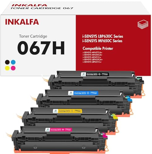 067H Toner Kompatible Tonerkartusche Als Ersatz für Canon 067H 067 für Canon i-SENSYS MF655CDW Toner MF657CDW LBP631CW LBP633CDW MF651CW (Schwarz Cyan Gelb Magenta, 4er-Pack)