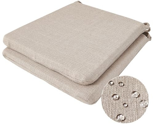 BALCONY & FALCON Stuhlkissen, Bezug abnehmbar, maschinenwaschbarer Bezug, rutschfestes Sitzkissen mit Bändern, strapazierfähige Stuhlauflagen für Küchenstühle im Innenbereich Reis 41.5 * 38 cm * 2
