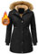 UMIPUBO Giubbotto Donna Invernale Giacca Caldo Cappotto Parka con Cappuccio Rimovibile Antivento Cappotti in pile Imbottita in Pelliccia Sintetica Lungo Giubbino Outdoor (Nero, M)