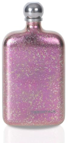 TIBROMTACK 8oz Hip Flask for Men&Women-Titanium Pocket Liquor Flask for Camping - Decorative Bling Gifts for Wedding Party (Bright Pink)