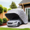 WTTTTW Carport Pliable Semi-Automatique, carport Mobile résistant au Froid et à la Pluie, carport rétractable hydraulique en métal Robuste, Garage Portable,18x8.2x7.6ft