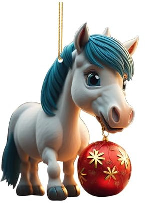 Christmas Tree Decorations 2D Christmas Cute Cartoon Horse Stepping On Christmas Ornaments Christmas Tree Ornaments Christmas Horse Ornaments Xmas Gifts Christmas Baubles