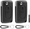 HTTYHT 2 Pièces Coque Clé de Voiture 2 Boutons Compatible avec Peugeot 207/207 SW CE0523 307 308 3008 5008 Partner Citroen C3 Picasso Télécommande Boîtier Clef de Remplacement avec Porte-Clés