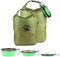 Pet Food Storage Bags (2 Pack),Dog Food Travel Container,Portable Dog Food Carrier,with 2PCS Collapsible Dog Travel Bowls,for Container Bag for Camping & Dog Boarding - Keeps Food Fresh(Army green)