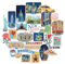 Navy Peony Iconic New York City Statement Stickers (28pcs) - for Laptop, Water Bottle, Luggage