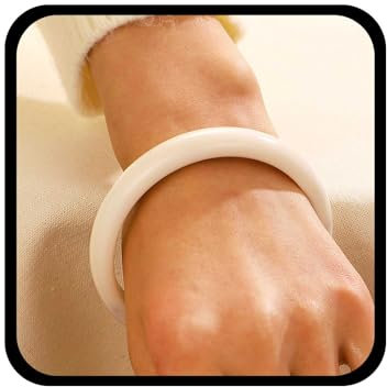 Cybche Vintage Acryl Armband Armreif Weißes Harz Armband Klobige Acryl Armbänder Edelstein Armreif Armband Quarz Kristall Armband Armreif Schmuck Für Frauen