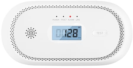 SECAIR Kohlenmonoxid Melder 10 Jahre Sensor CO-Melder mit LCD-Display und austauschbarer 2-Jahres Batterie Tragbar Co Warner für Kamin Ofen (Stand Alone Gerät)