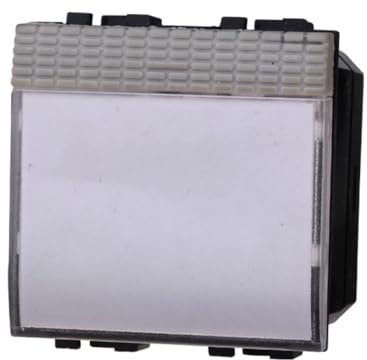 Pulsante portanome, 2 moduli, Modulo Grigio, Compatibile Con BTicino Living, frutti, interruttori, pulsanti, deviatori, dimmer, sensori, PIR, buzzer, Per Placche originali e compatibili