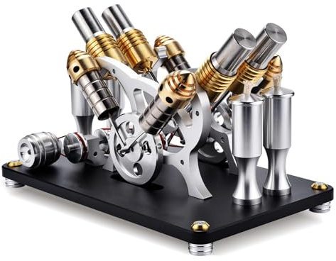 Pevfeciy Dampfmaschine Kit, DIY Montage Retro vertikale Metall Dampfmaschine Modell,D