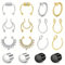 JENCVNL 16 Pièces Acier Anneau de Nez Faux Piercing Nez Argenté/Noir/Doré Percé Anneau de Nez Bijoux Acier Piercing Septum Boucle d'Oreille Aimantée Femme Homme (argenté+doré)