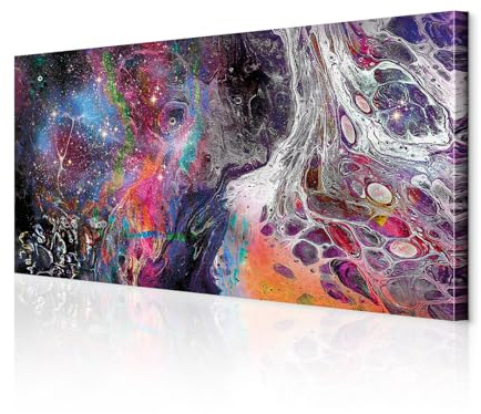 decomonkey Wandbilder Abstrakt 80x40 cm 1 Teilig Leinwandbilder Kunstdruck | Strukturleinwand, Holzkeilrahmen, Bild auf Leinwand, Wanddeko, Wohnzimmer, Wanddekoration, Kunst, Modern, Textur, Pouring