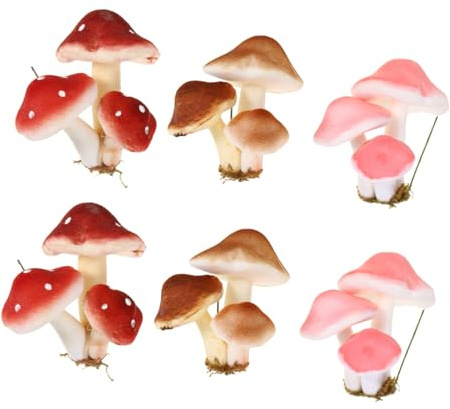 Parliky Simulation Kleiner Pilz 6 Stück aus Schaum und Draht | Miniaturornamente für Miniaturgarten und Mikrobecken, Bunte Deko für Kinder, Passende Kunstpilze Zufällige Farbe