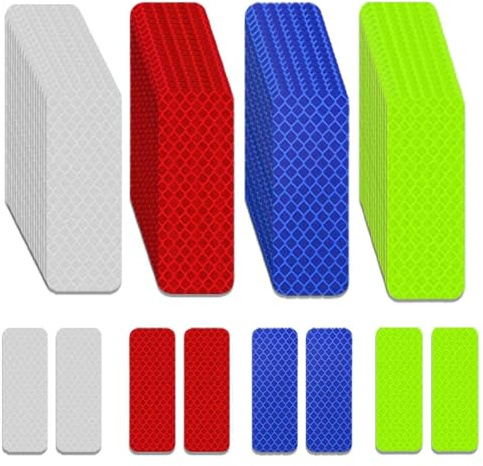 80 Pezzi Nastro Catarifrangente Adesivo, Strisce Catarifrangenti Adesive, Bandes Réfléchissantes,Stickers Réfléchissants de Sécurité pour Voiture, Casque, Poussette
