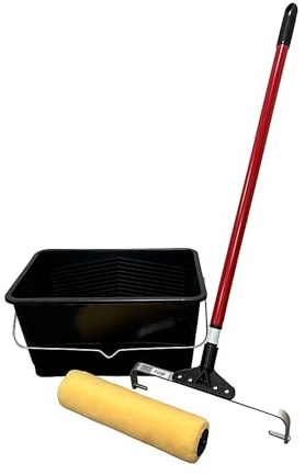 Paint Roller Set of 5 - Roller Sets for Painting, 12 Inch Rollers with 15L Bucket Paint Tray. Tools for Decorating, Painting Interior Walls & Ceilings. Extension Pole with Tray and Extra Sleeve