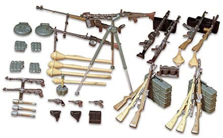 Tamiya 35111-1:35 Diorama-Set Deutsche Waffen Infanterie(24), Modellbau, Plastik Bausatz, Unlackiert