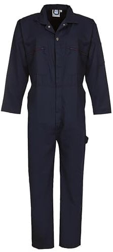 Fort - Zip Front Coverall - Navy - 46 - Handy Pockets - Work Overalls for Men