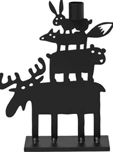 Bengt & Lotta Elch Pyramide schwarz Kerzenständer Höhe 22 cm