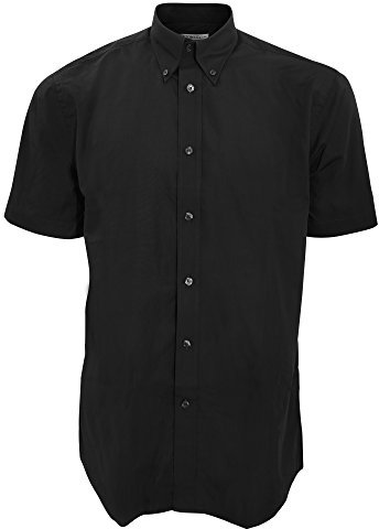 Kustom Kit Mens Workforce Short Sleeve Shirt/Mens Workwear Shirt (2XL) (Black)