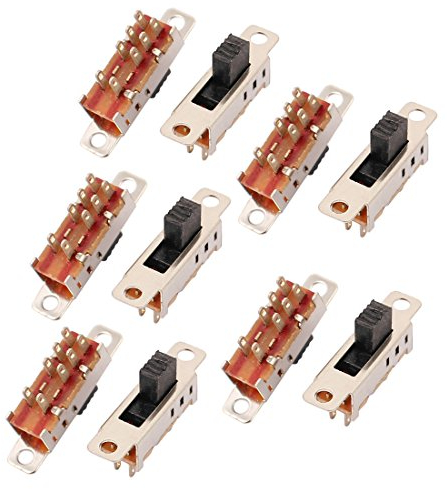 sourcingmap 10pcs 3 Posizione 8P DPDT a pannello Micro Slitta interruttore chiavistello interruttore basculante