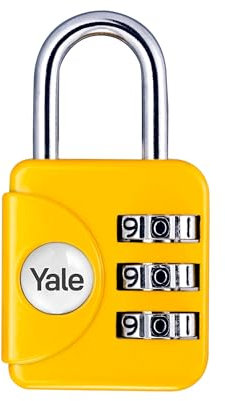 Yale - YP1/28/121/1Y Standard Security Luggage Combination Padlock - Yellow