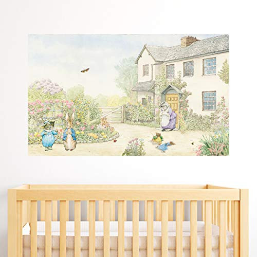 Official Peter Rabbit Country House Scene Wall Sticker Mural PB033 (60cm Width x 35cm Height)