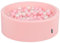KiddyMoon 90X30cm/200 Bolas ∅ 7Cm Piscina De Bolas para Ninos Hecha En La UE, Rosa:Rosa Clr/Perla/Transparente