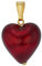 Collier Pendentif Coeur Rouge Soufflé Verre De Venise Verre De Murano pour Femme - Fait Main en Italie