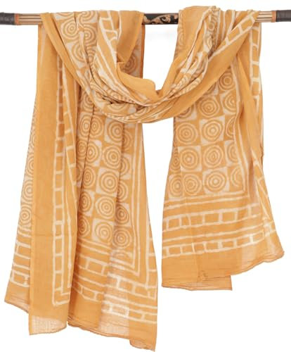 GURU SHOP Leichter Pareo, Sarong, Handbedrucktes Baumwolltuch - Farb Kombination 2, Herren/Damen, Baumwolle